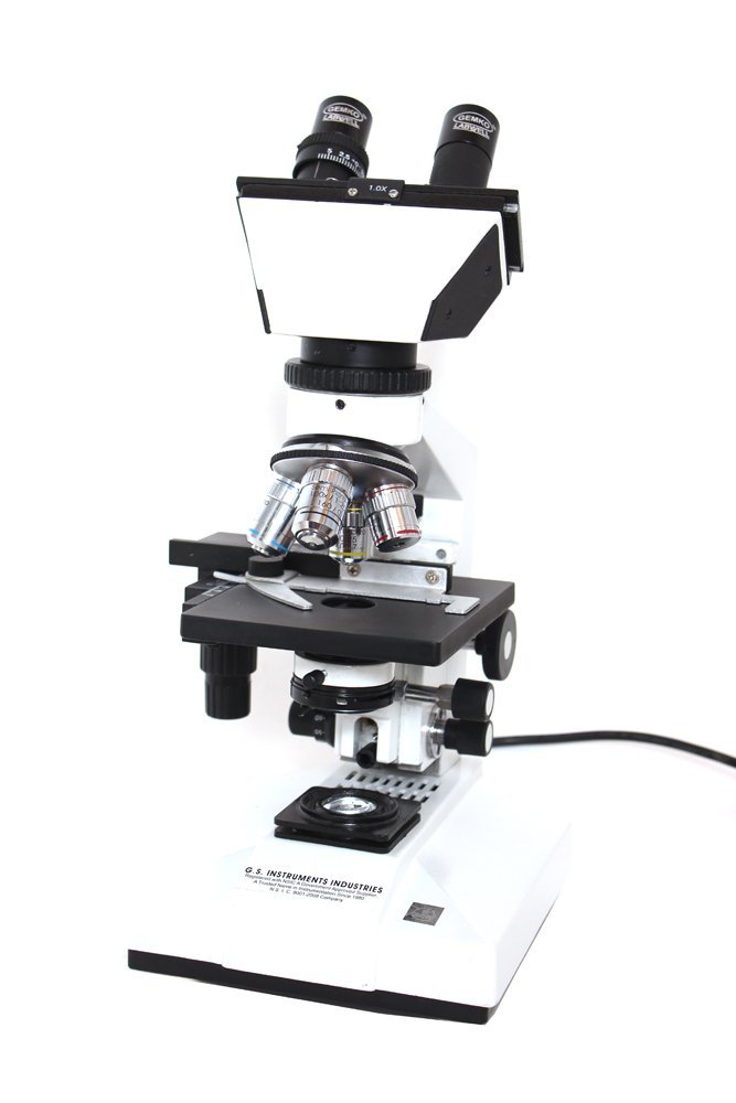 Gemkolabwell G-S-725-10 Metal White & Black Binocular Microscope, 100V to 220 Volts