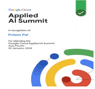 Google Cloud Applied AI Summit Participant Digital Badge Receipt