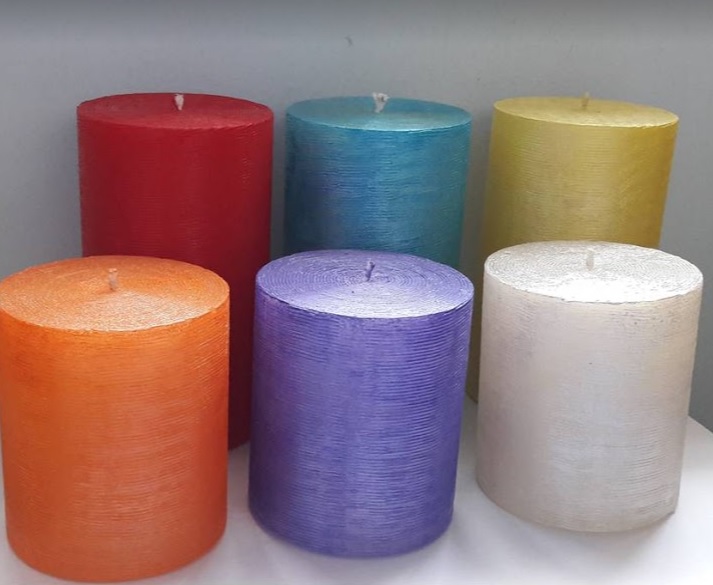 Texture painted candles