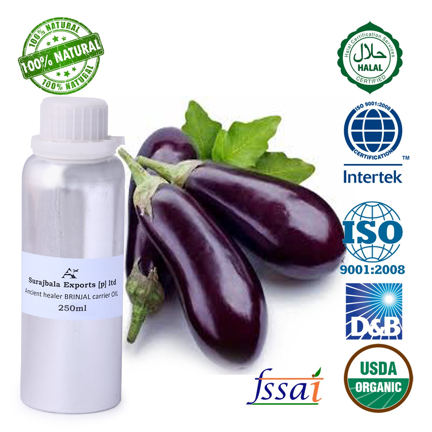  ANCIENT HEALER 100% NATURAL & PURE  BRINJAL CARRIER OIL 