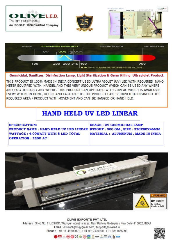 UVC LED GERMICIDAL HAND HELD LINEAR