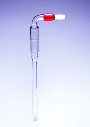 Adapter Cone with Stem to Rubber Tubing Right Angle Connection 