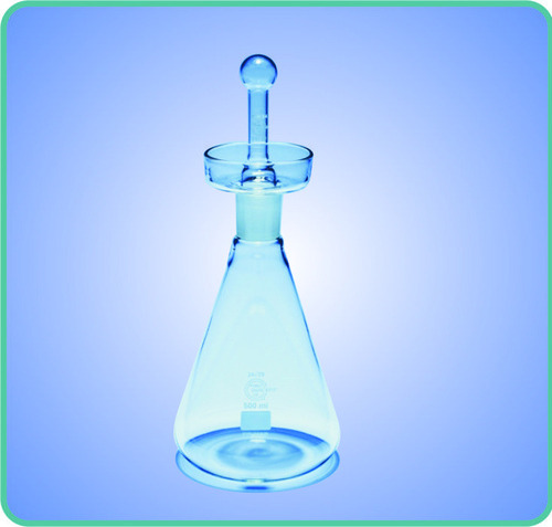 Iodine Flasks with  Funnel Shaped Cup with Stopper 