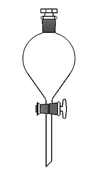 Separating Funnels with screw Type P.T.F.E Key Rotaflow Stopcock, Interchangeable Stopper, Global Shape Plain Stem 