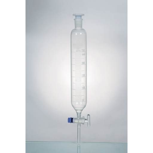 Dropping Funnels Cylinderical with Interchangeable Stopper and Glass Key Stopcock, Plain Stem 