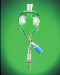Separating Funnels Pear Shape with Socket, with Glass Key Stopcock and Stem  with Cone  but without Stopper 