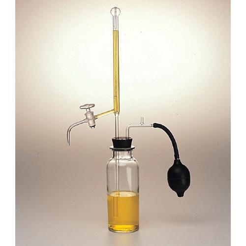 Burettes Automatic Zero, Mounted on Reservoir with PTFE (Teflon) Key Stopcock, Rubber Bellow 