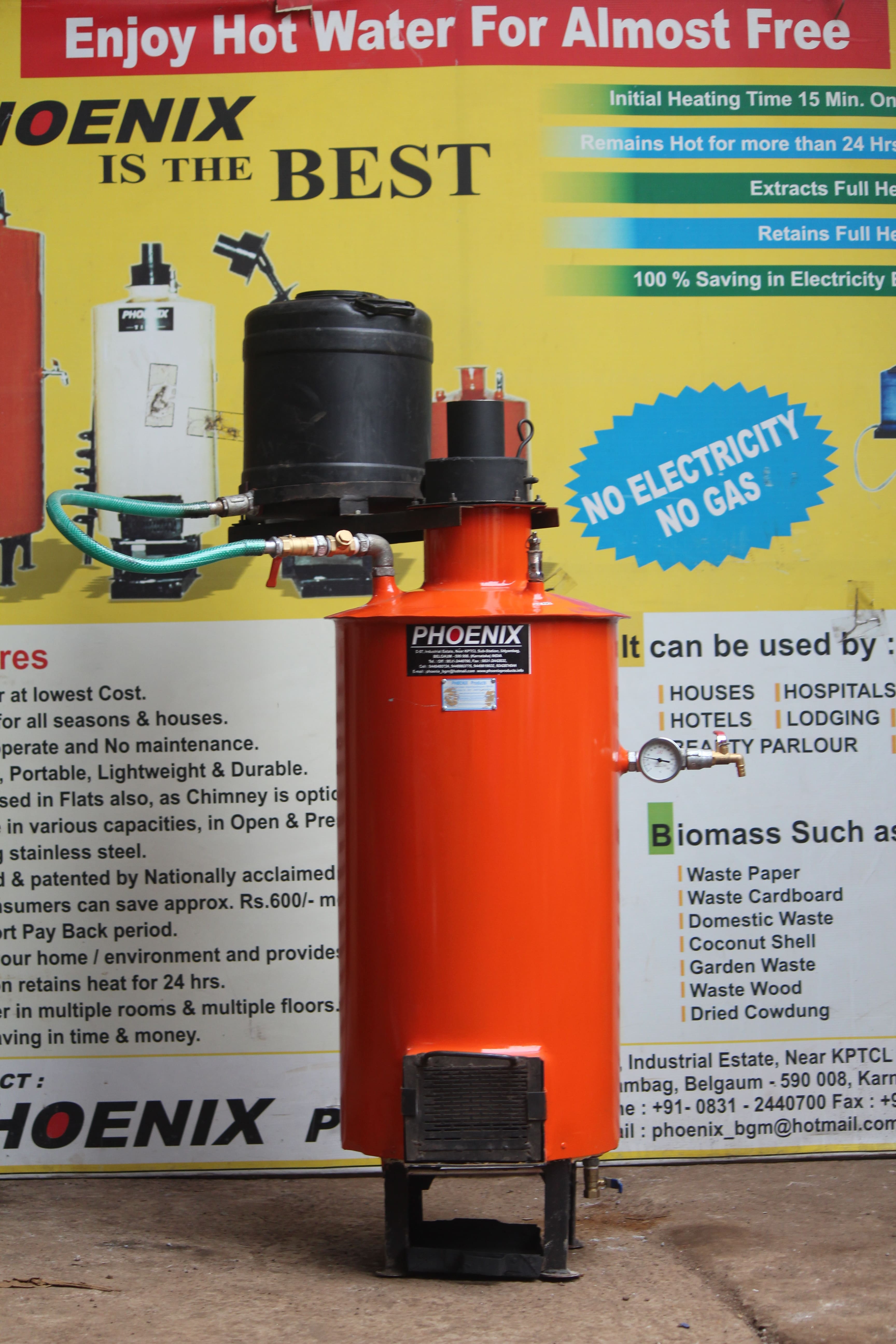 Biomass Water Heater 100ltr