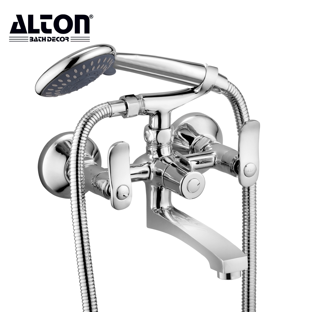 ALTON WAVE WALL MIXER WITH TELE SHOWER , FLEXIBLE TUBE & CRUTCH