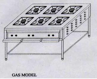 ISLAND TYPE COOKING - LPG 4 BURNER (KITCHEN EQUIPMENT)