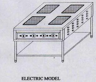 ISLAND TYPE COOKING - ELECTRIC 4 HOT PLATE (KITCHEN EQUIPMENT)