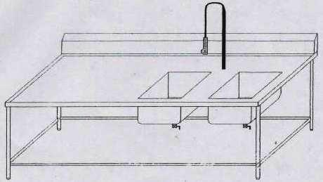 SINK WITH PRERINSE UNIT - Single sink (KITCHEN EQUIPMENT)