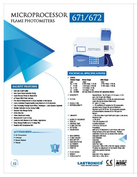 MICROPROCESSOR FLAME PHOTOMETER (GRAPHICAL DISPLAY) 