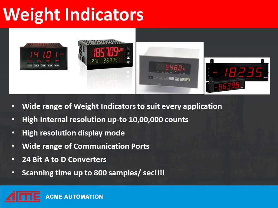 WEIGHT INDICATORS WEIGH CONTROLLERS