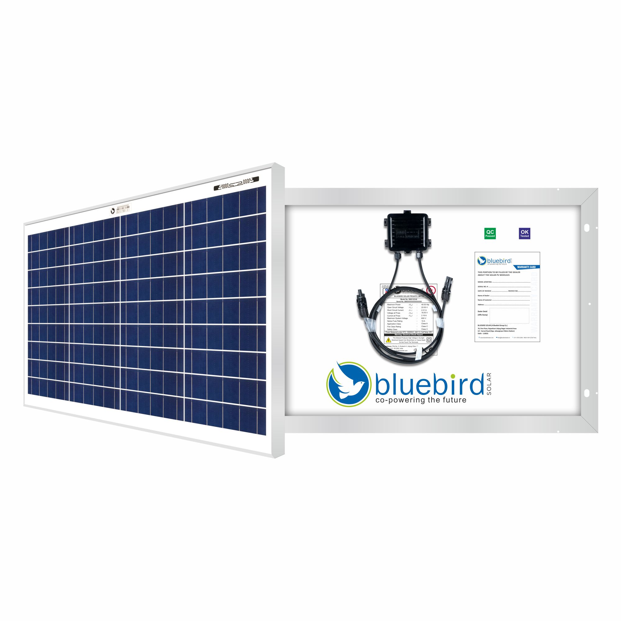 Bluebird 40 Watt -12 Volt Polycrystalline Solar Panel [BIS Certified]