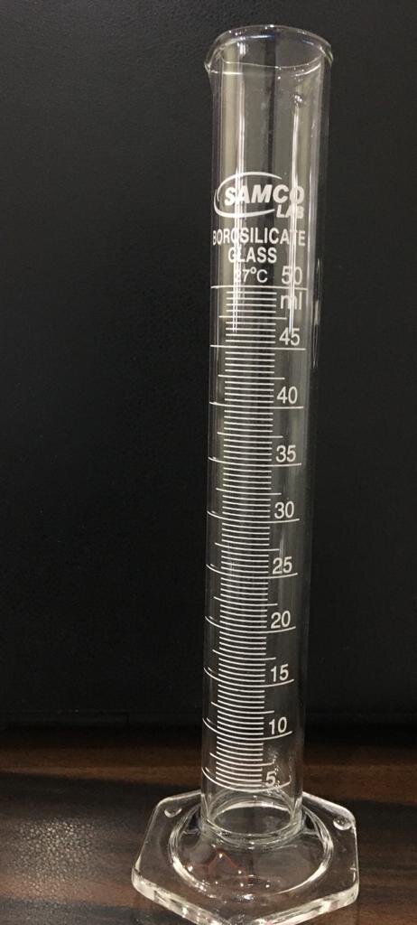 GRADUATED MEASURING CYLINDER 50ML WITH HEXAGONAL BASE