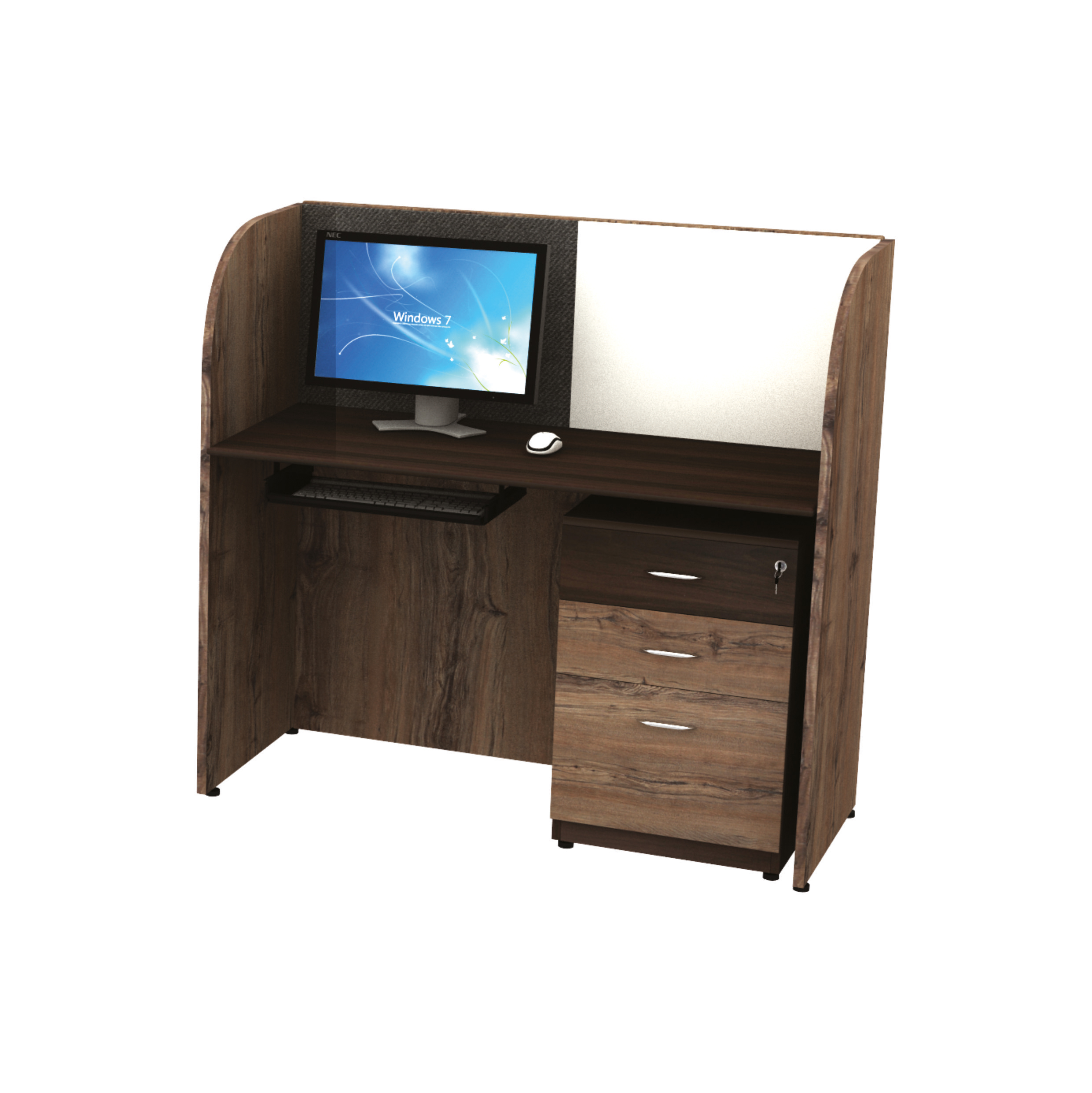 OZON 1 PERSON LINEAR WORKSTATION WITH SIDE PARTITION 936 X 600 X 1200 (WITHOUT PEDESTAL,CPU TROLLY & KEYBOARD TREY.)
