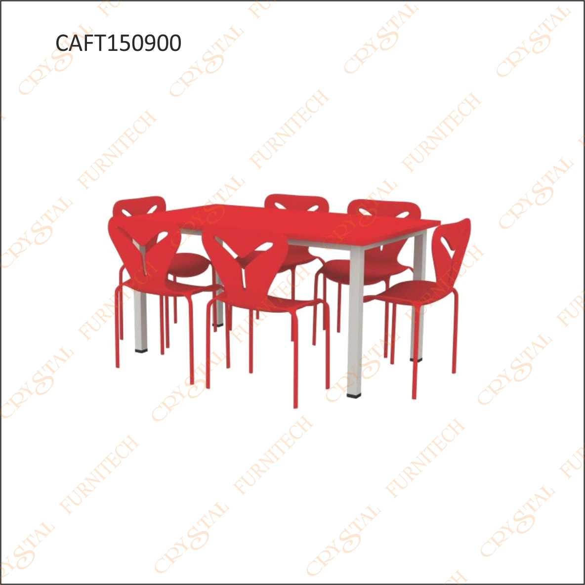 CAFETERIA RECTANGLE TABLE - 1500 X 900 X 750 -6 STR (W/O CHAIRS)(CAFT150900)