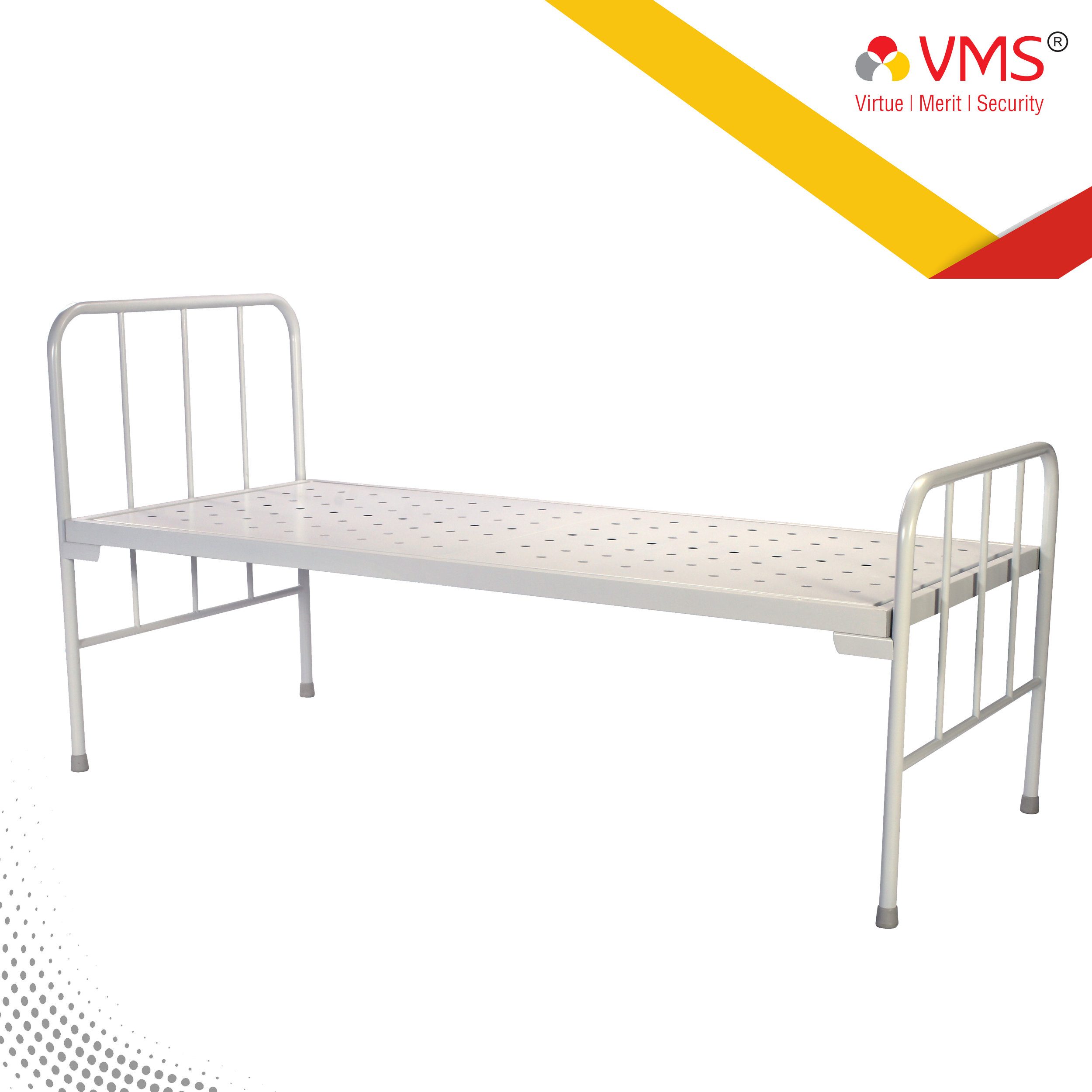 Plain Bed With Un-equal Mild Steel Head & foot boards