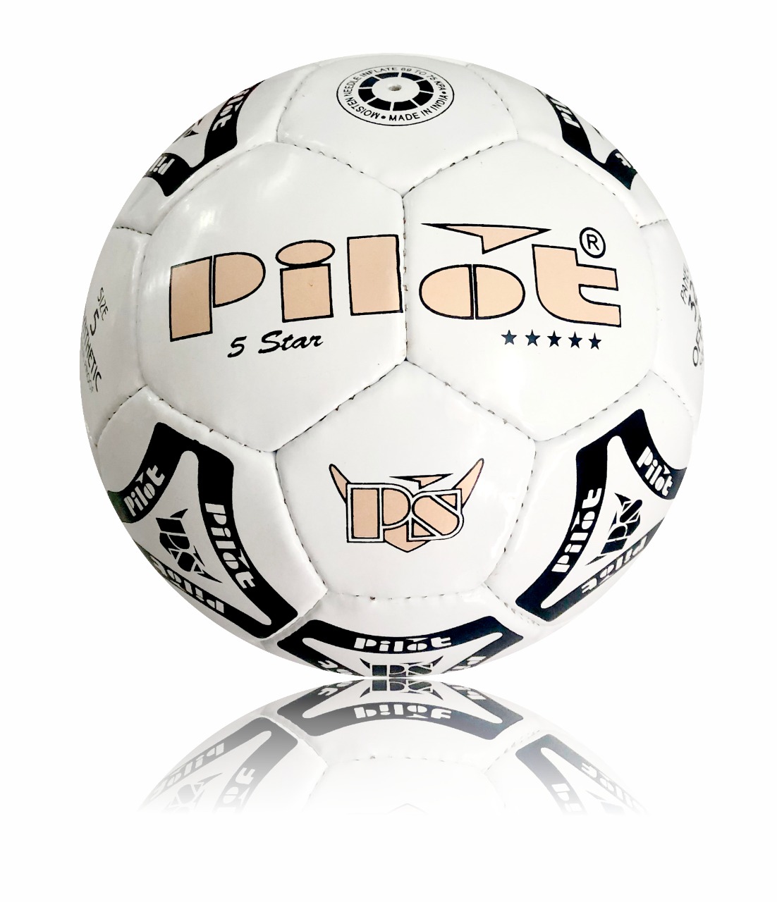 PS Pilot Vintage Five Star Classic Football Size 5 Grade one Synthetic material pack of 1 pcs
