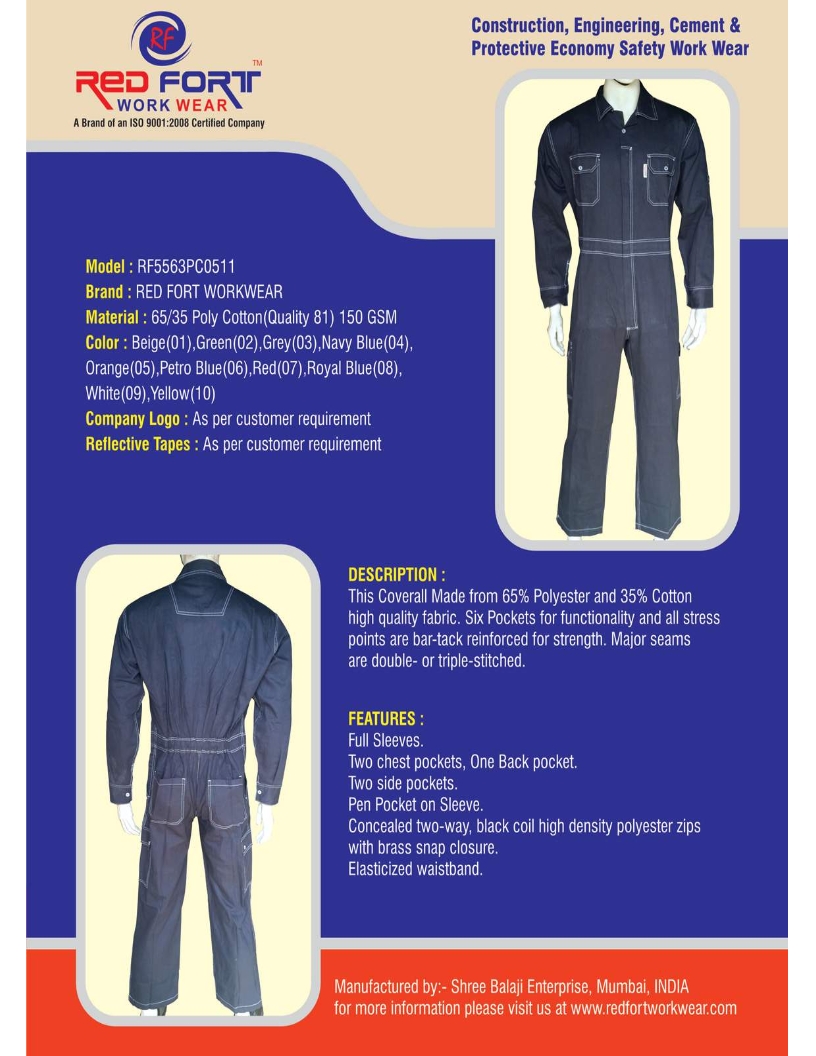 Poly Cotton Coveralls