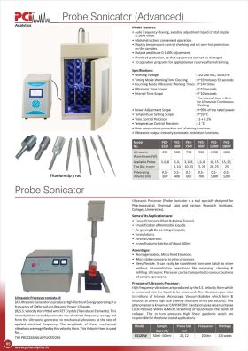 probe sonicator  PCI analytics 