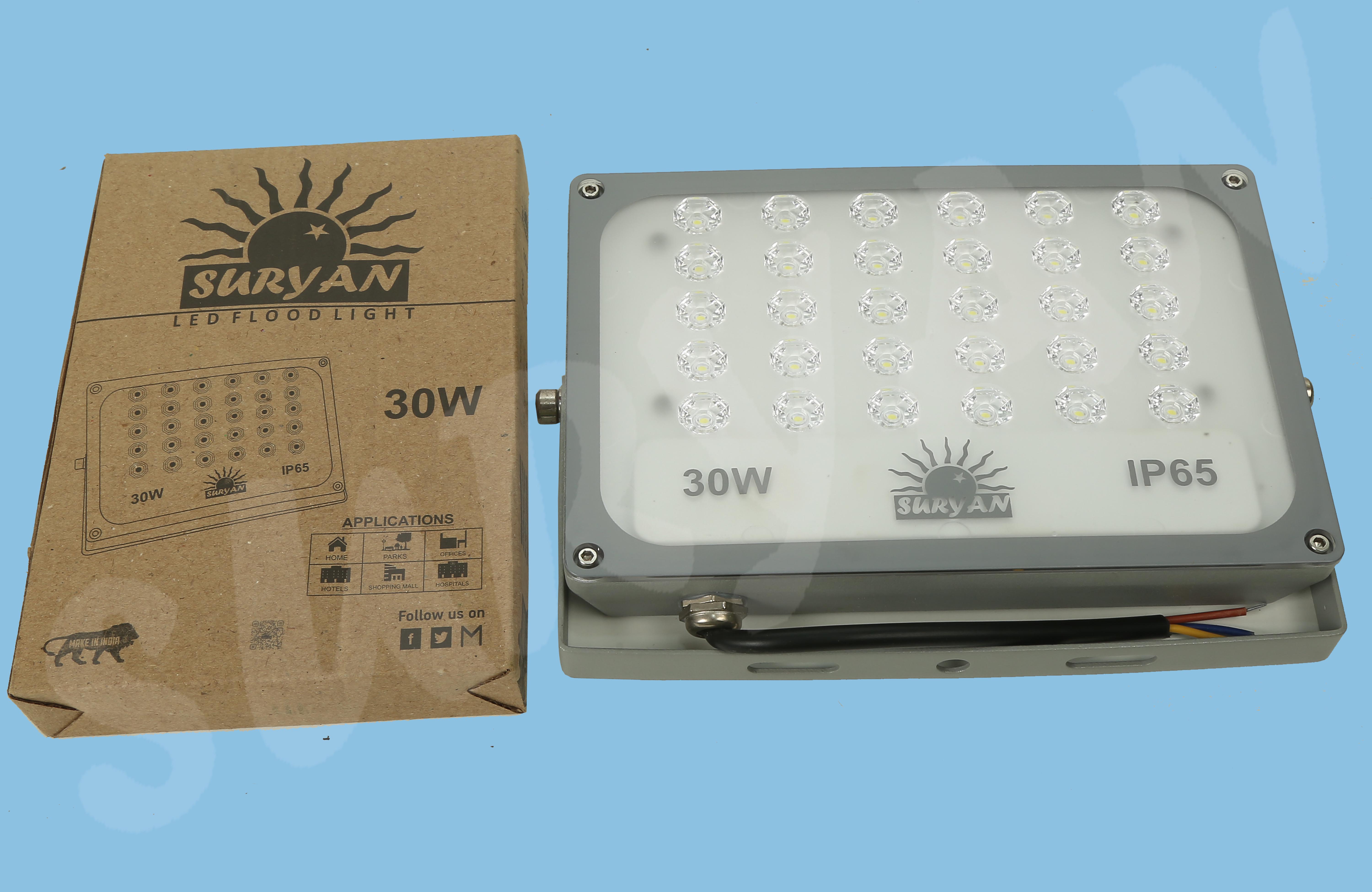 30W - LED Flood Light - - Lens Type