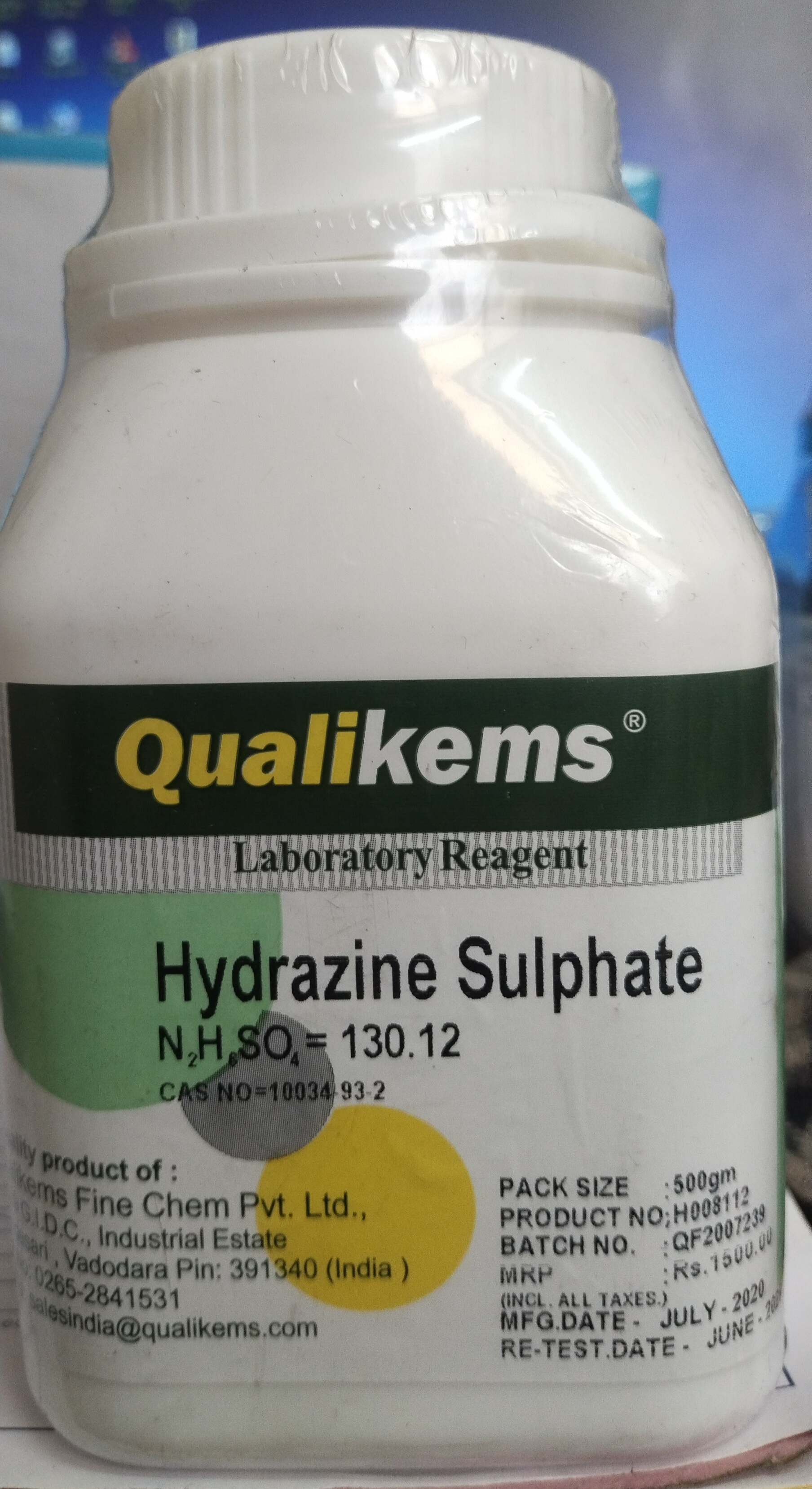 Hydrazine Sulphate LR