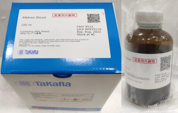 9112; Takara RNAiso Blood (Total RNA Extraction Reagent)