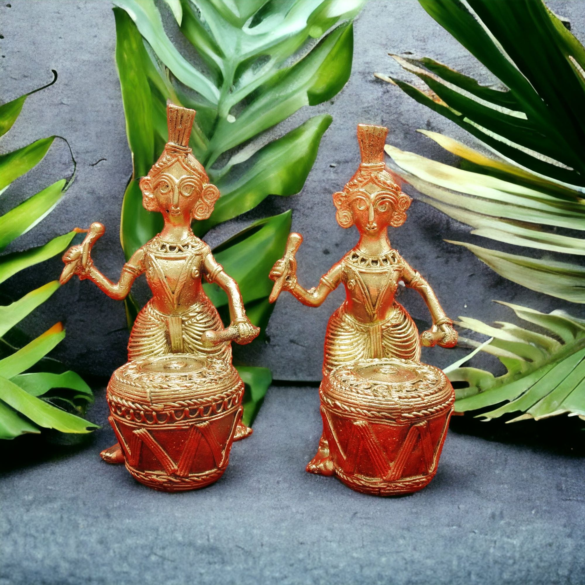 Traditional Dhokra Art Brass Metal Craft (Tribal Pair)