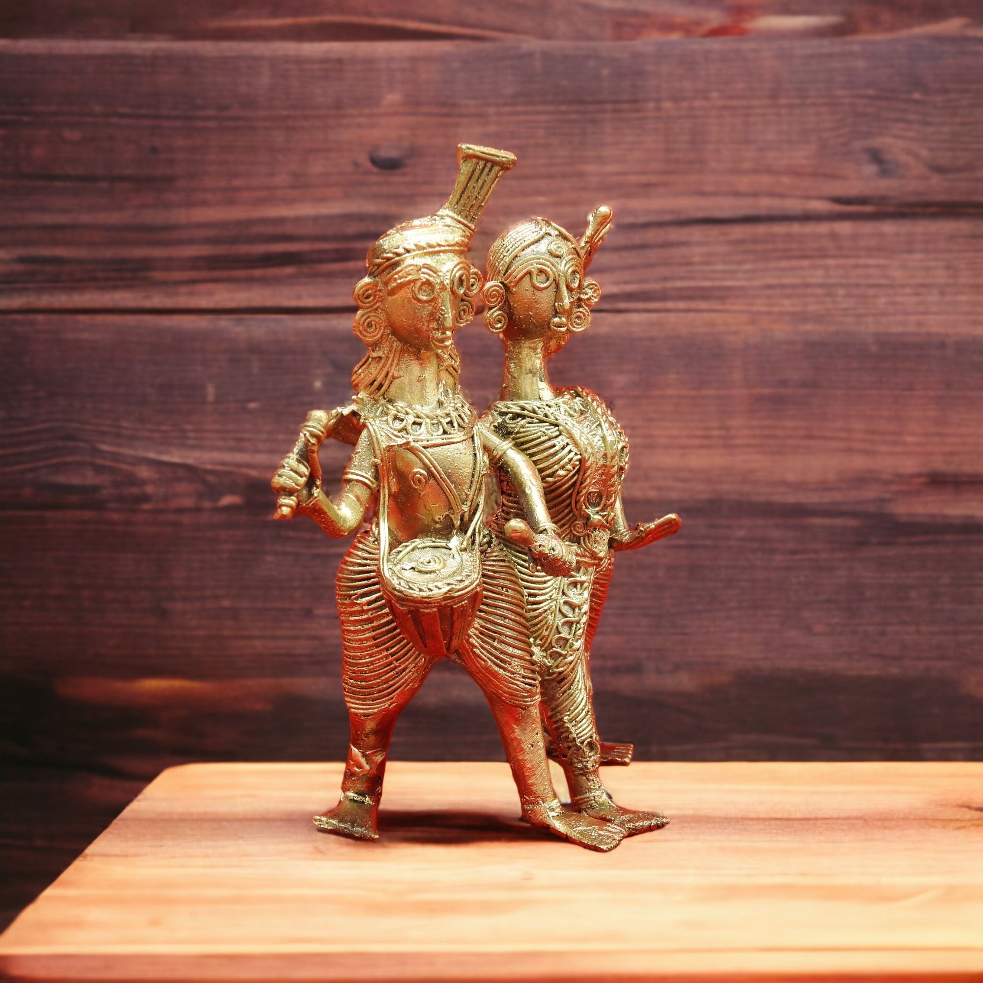 Traditional Dhokra Art Brass Metal Craft (Tribal Couple)