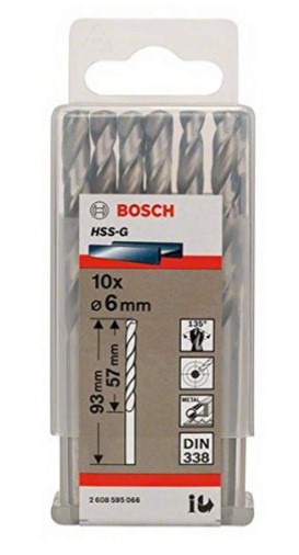 Bosch Professional HSS-G Metal Drill Bit 6 mm - DIN 338