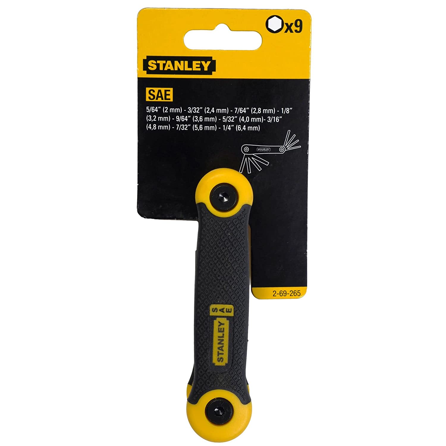 Stanley-2-69-265-9 Piece Sae Folding Hex Key Set