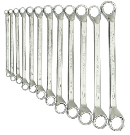 Stanley-70-395E-12PCS Shallow Offset Bihex Spanner Set 6X7-30X32MM