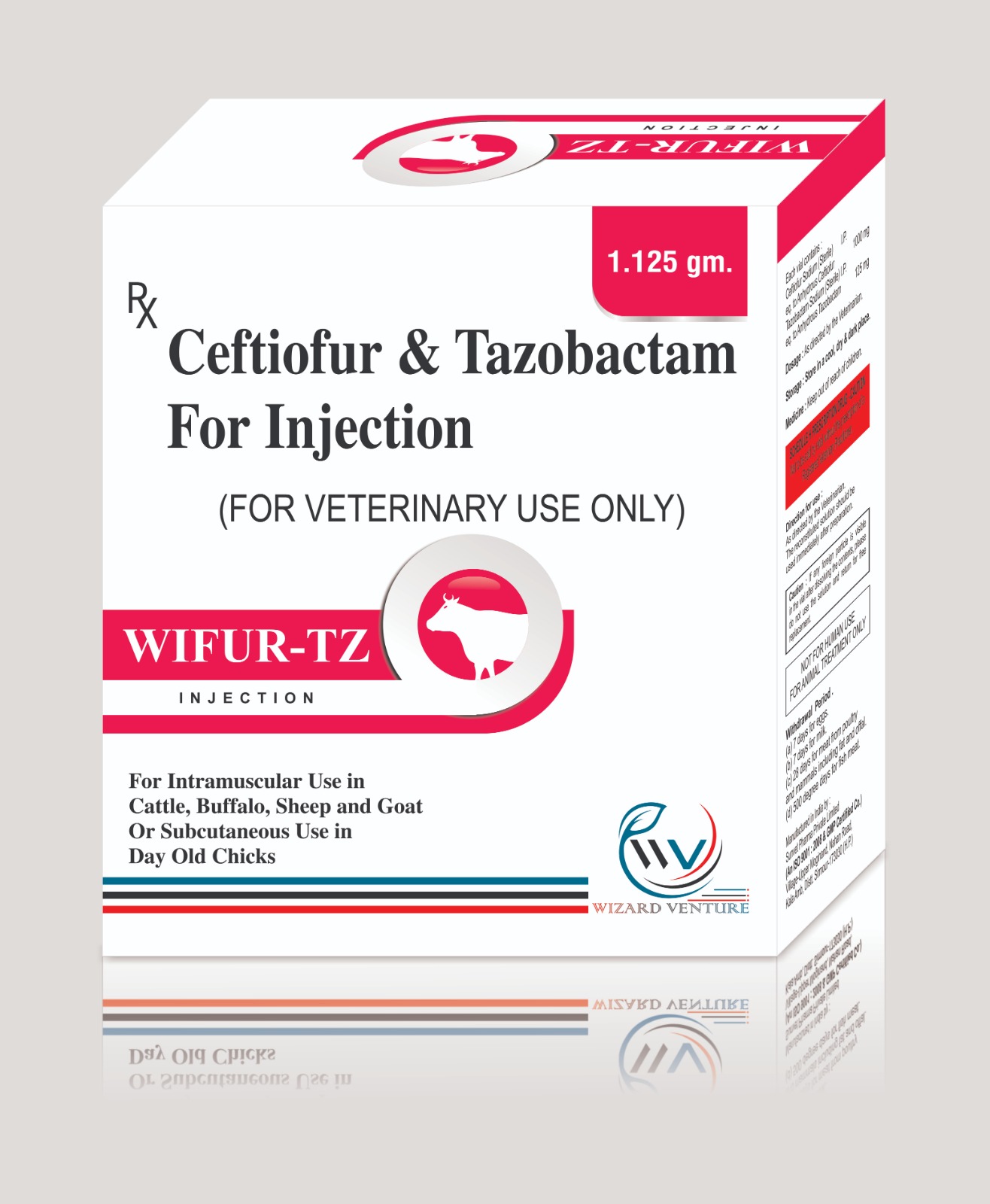 Ceftiofur Tazobactam Injection 1.125 g For Veterinary Use Only