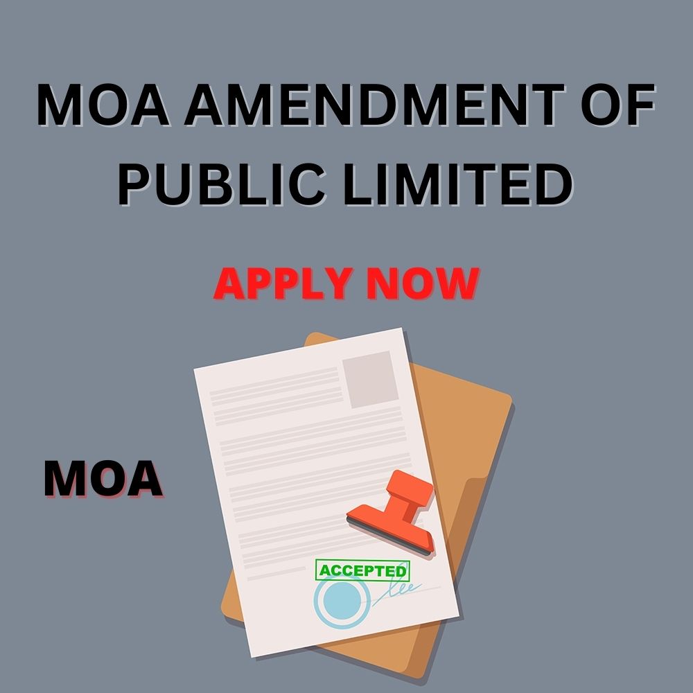 MOA Amendment Public Limited Service