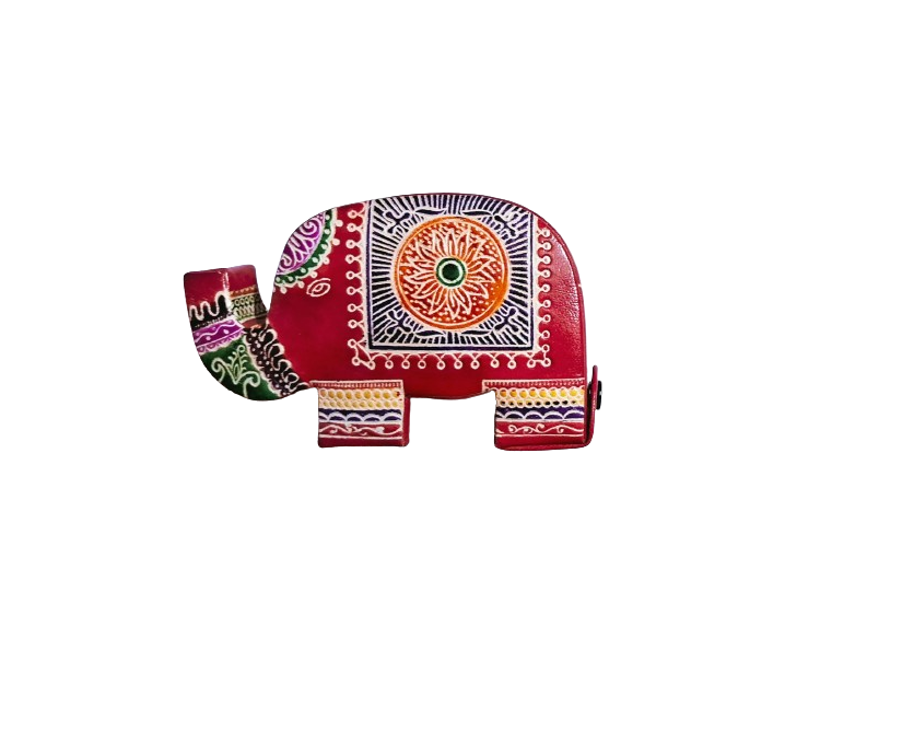 Pure Leather Shantiniketan Piggy Bank Elephant Design