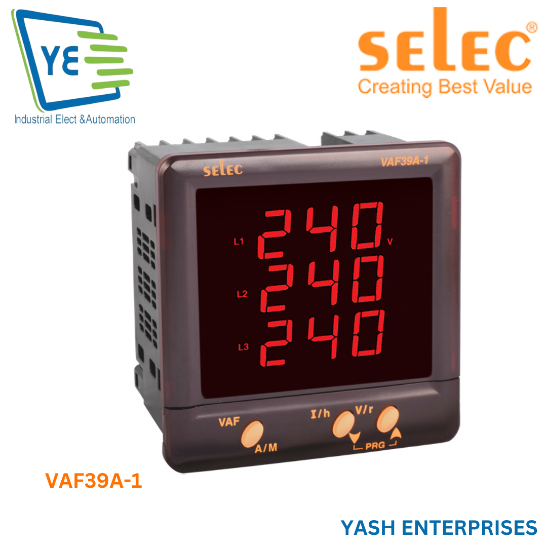 LED VAF Meter, 3Ø, 96X96mm