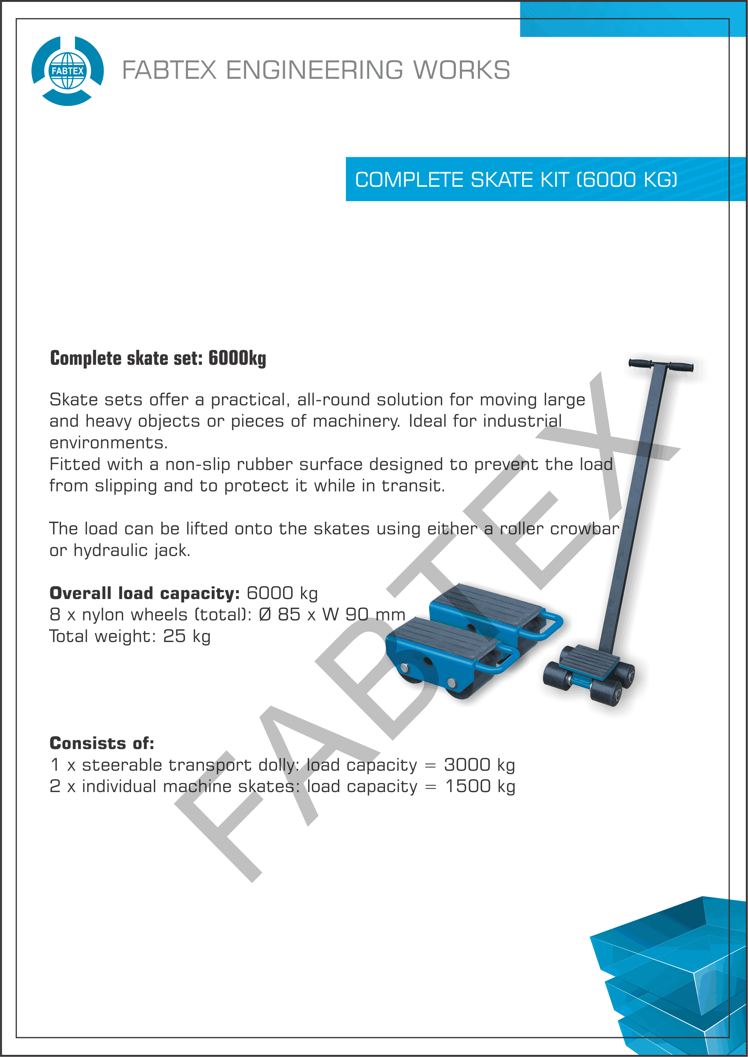Machine Moving Skates - 6T