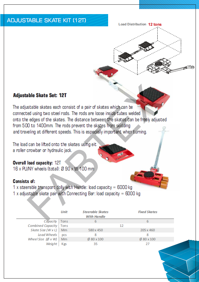Machine Moving Skate - 12Ton