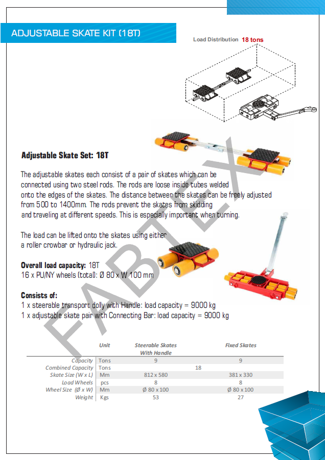 Machine Moving Skates - 18ton