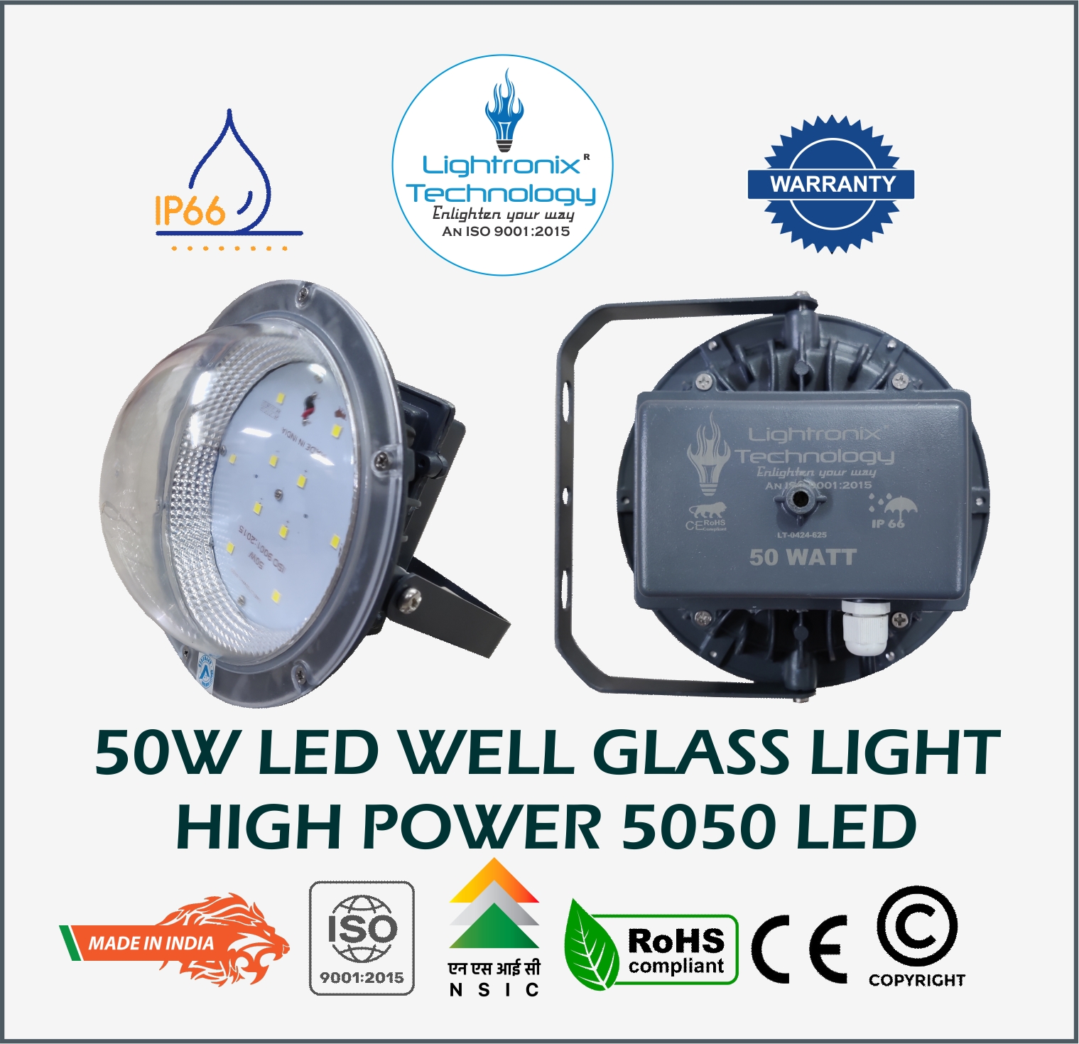 50 WATT WELL GLASS LED LIGHT