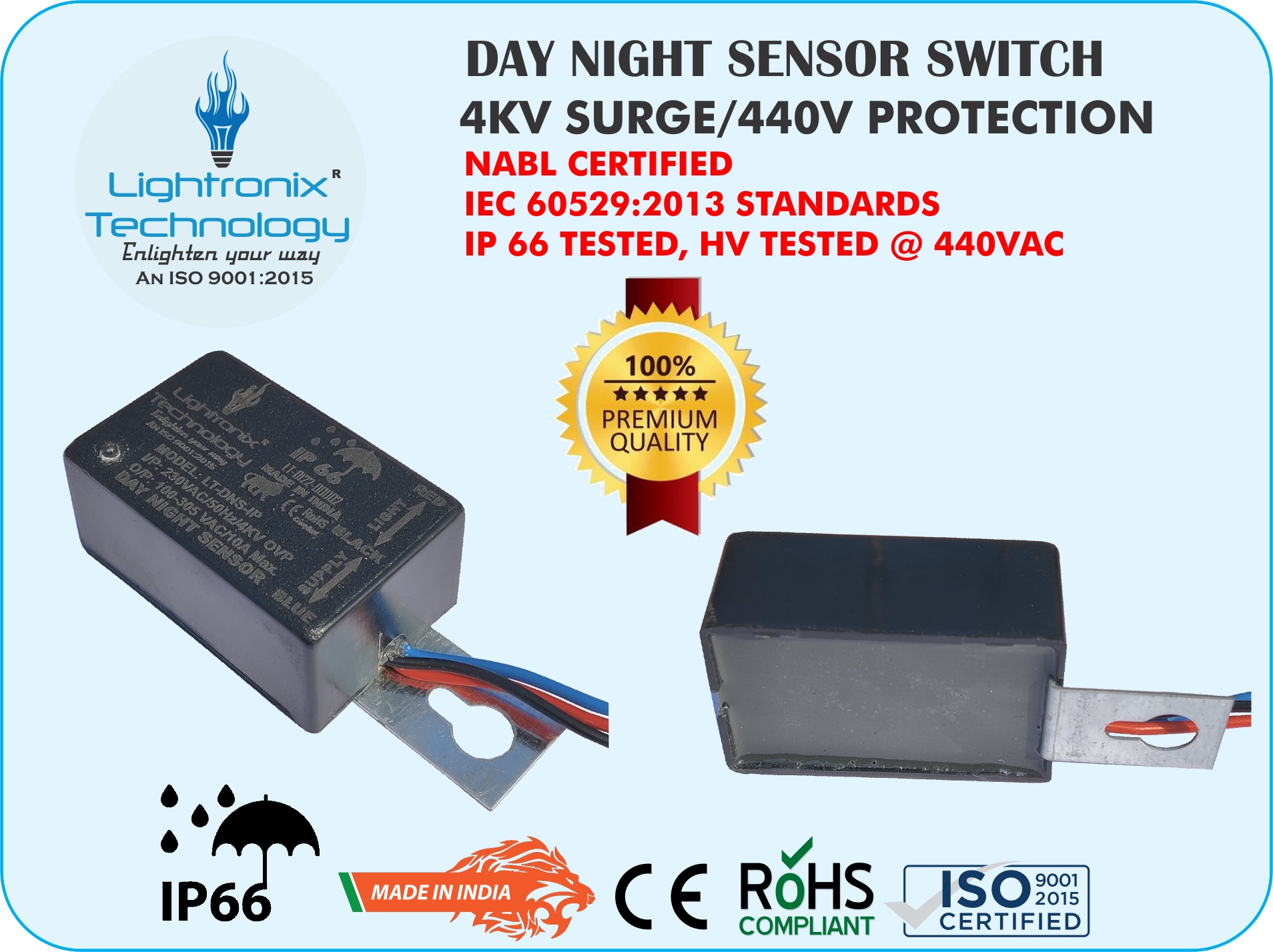 DAY NIGHT SENSOR-IP66 WATERPROOF