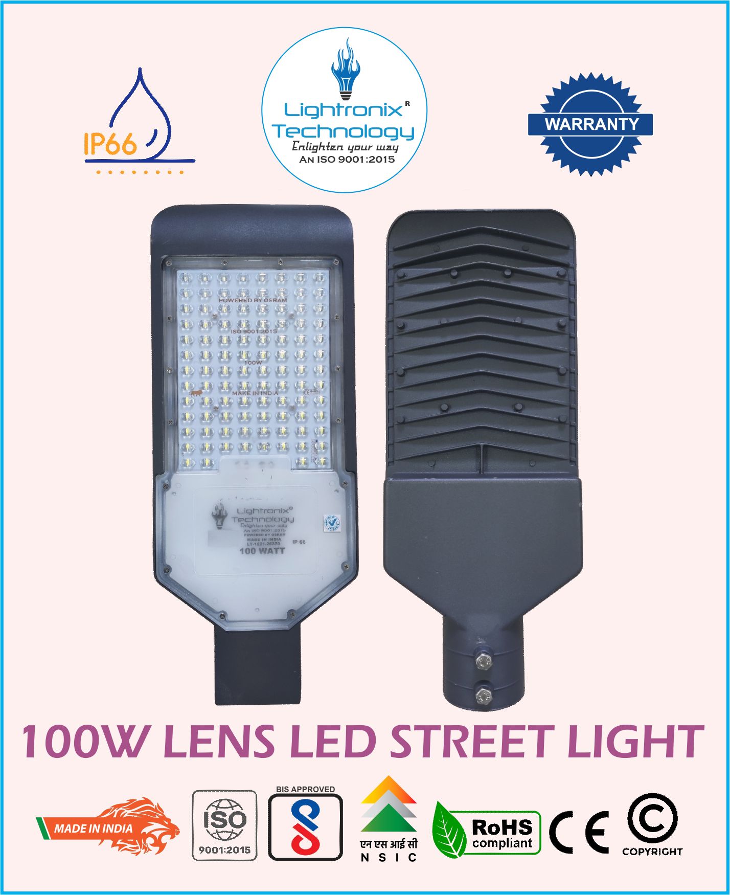 100W LENS LED STREET LIGHT 