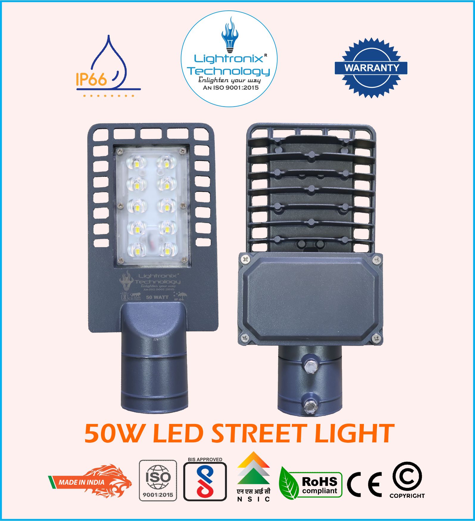 50W LED STREET LIGHT-5050 LENS MODEL