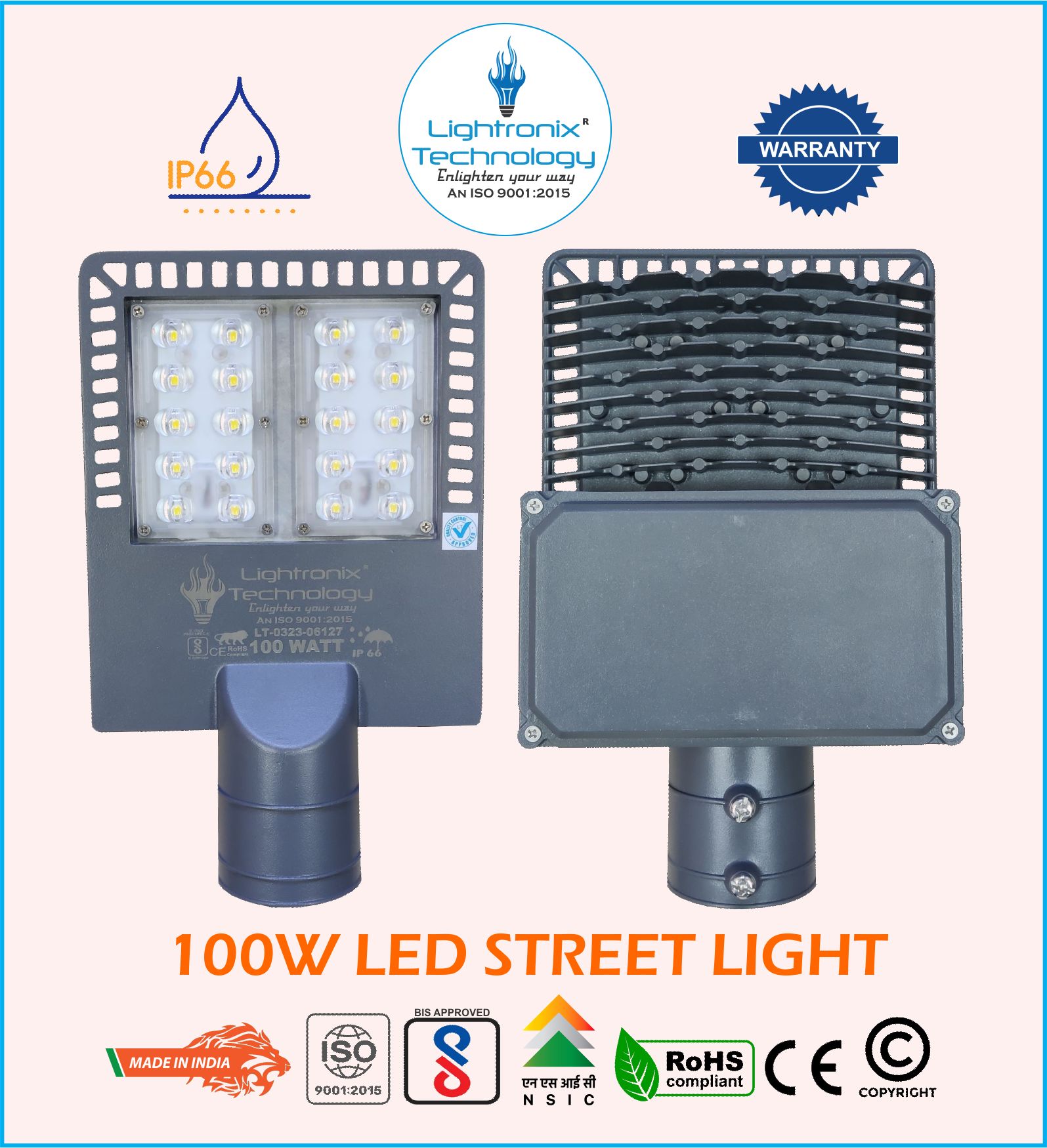 100W LED STREET LIGHT-5050 LENS MODEL