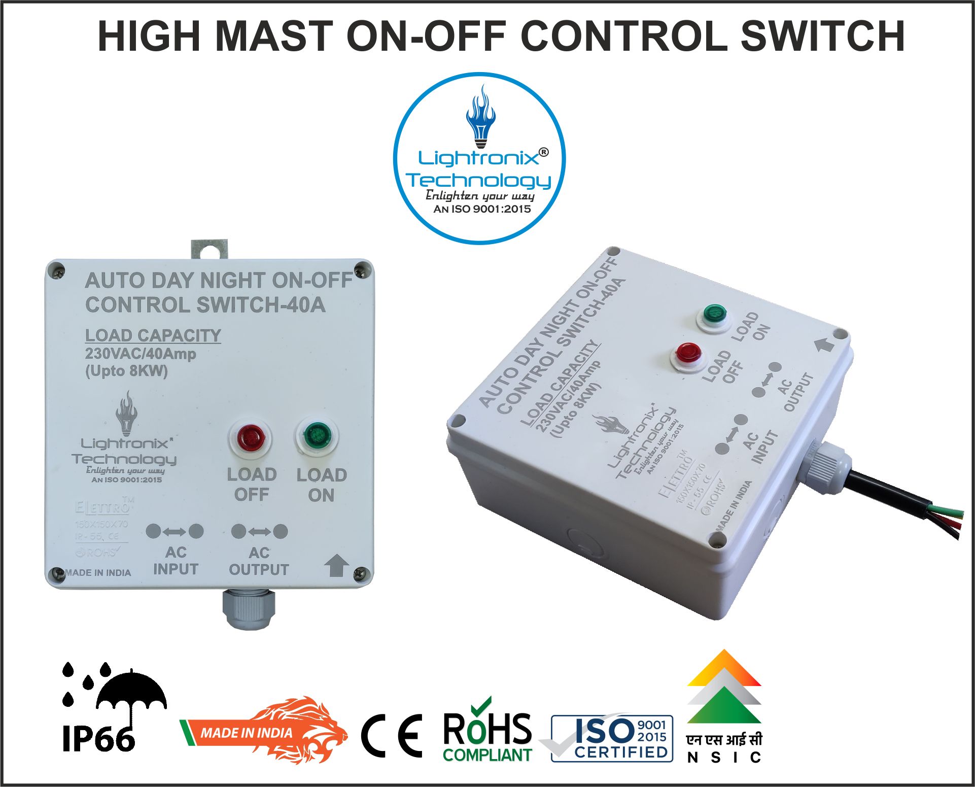 40A HIGH MAST SENSOR SWITCH-SINGLE PHASE