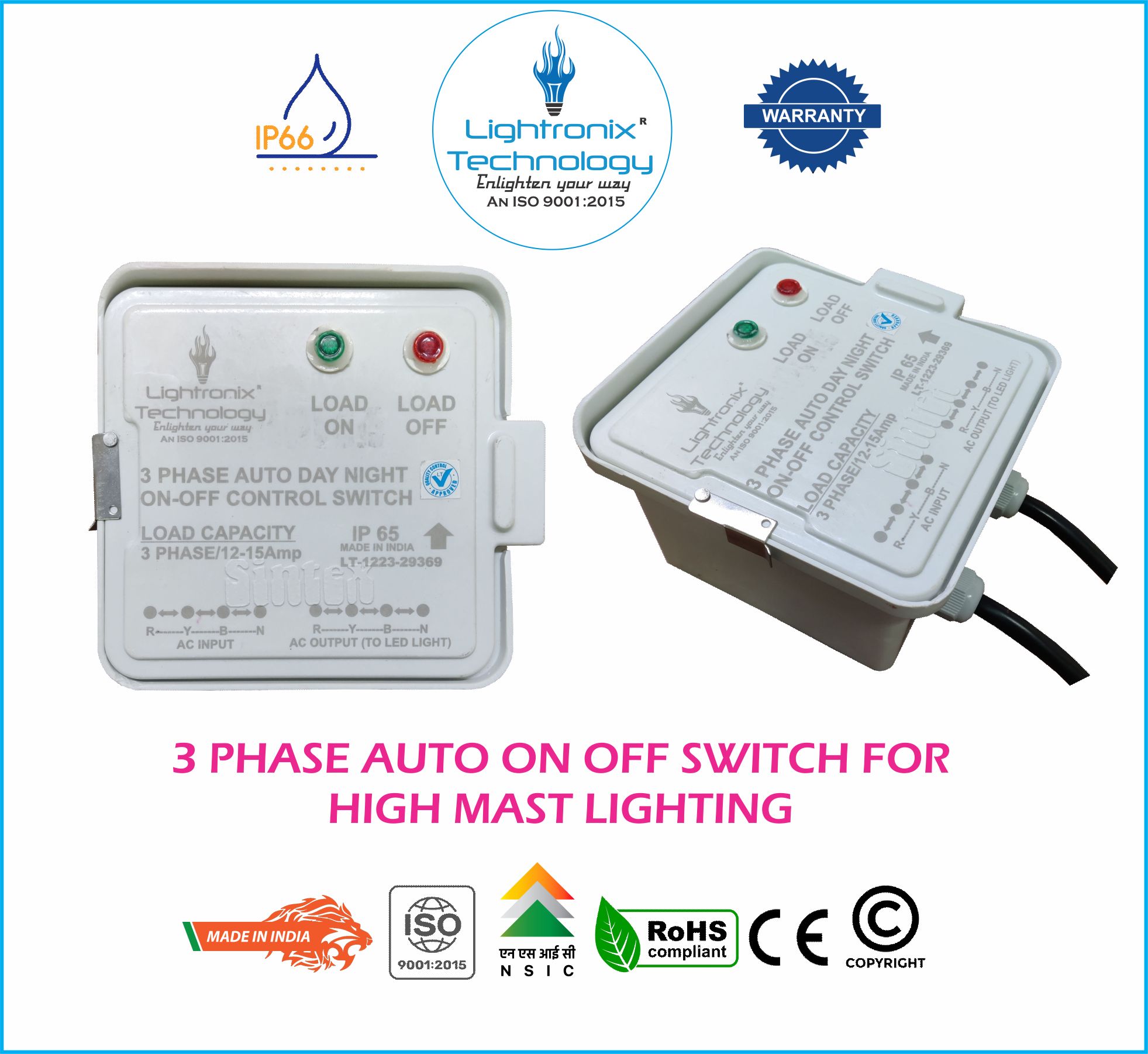 3 PHASE HIGH MAST SENSOR SWITCH