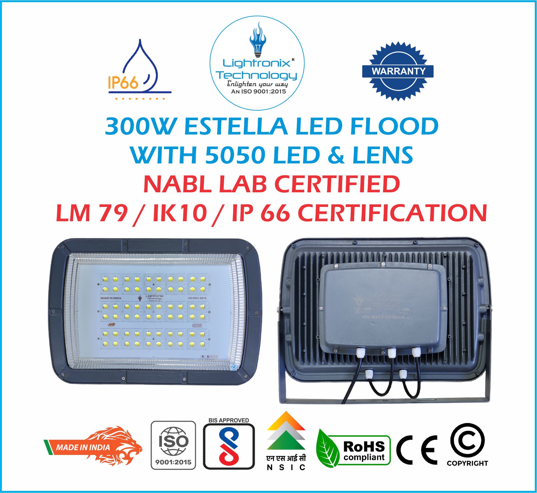 300W LED HIGH MAST LIGHT-NABL LAB APPROVED