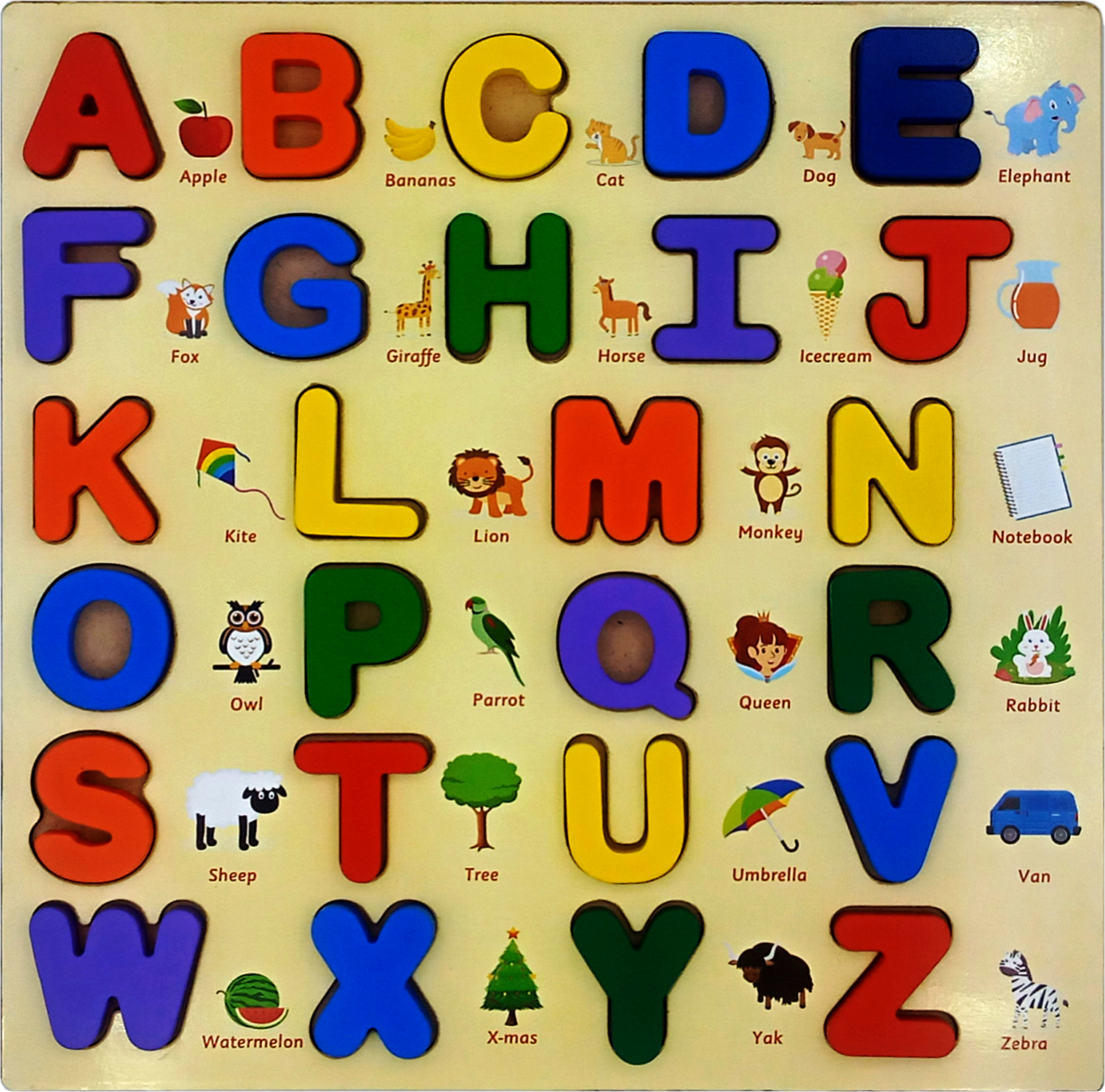 English Alphabet Board 30 cm X 30 cm